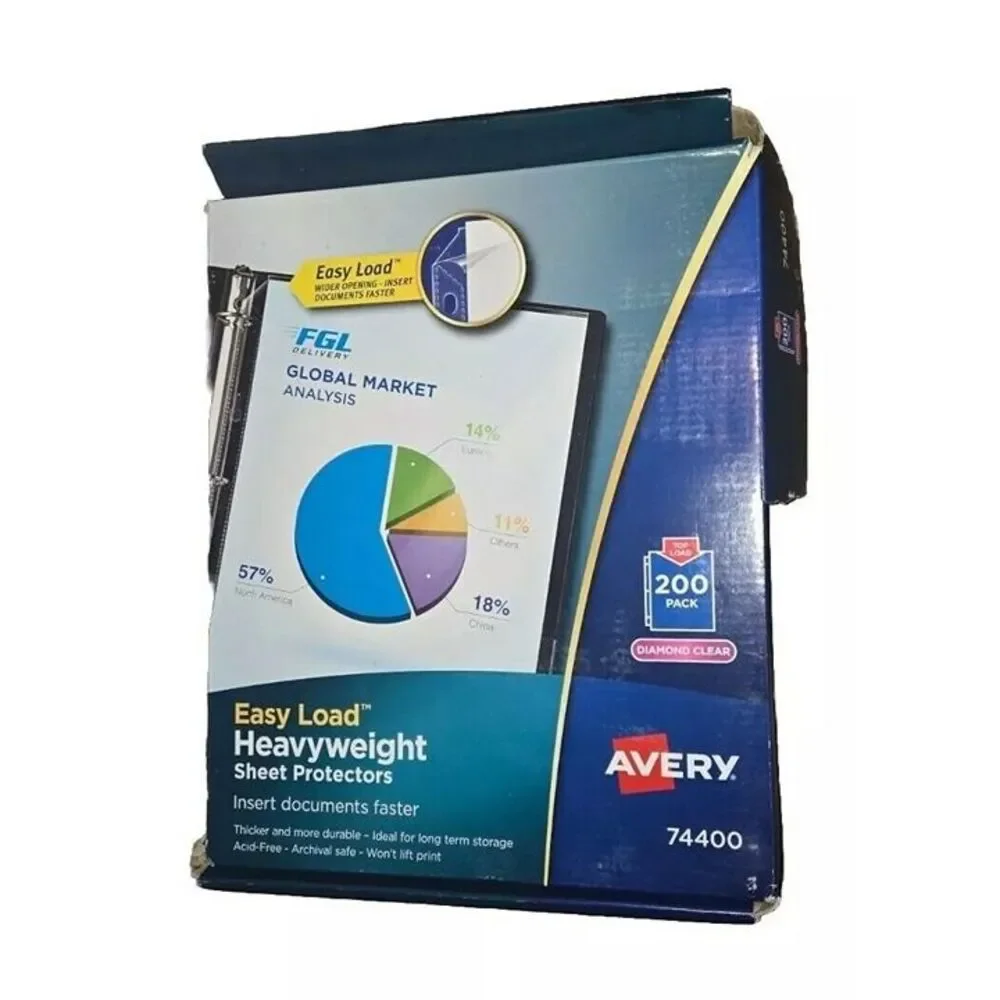 NEW AVERY 74400 EASY LOAD HEAVY DUTY SHEET PROTECTORS